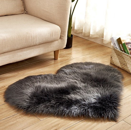 Plush Heart Shaped Carpet Non-Slip Fluffy Rug Floor Carpets For Living Room Home Decor