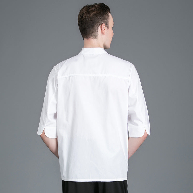 Breathable Hotel Kitchen Middle Sleeve Chef Suit