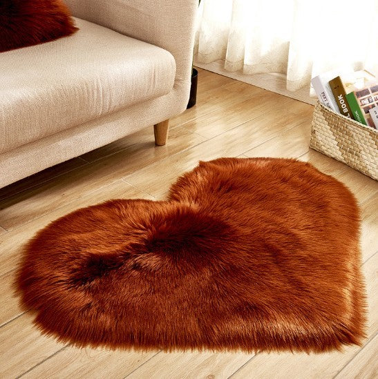 Plush Heart Shaped Carpet Non-Slip Fluffy Rug Floor Carpets For Living Room Home Decor