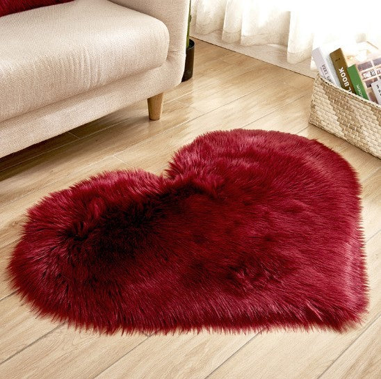 Plush Heart Shaped Carpet Non-Slip Fluffy Rug Floor Carpets For Living Room Home Decor