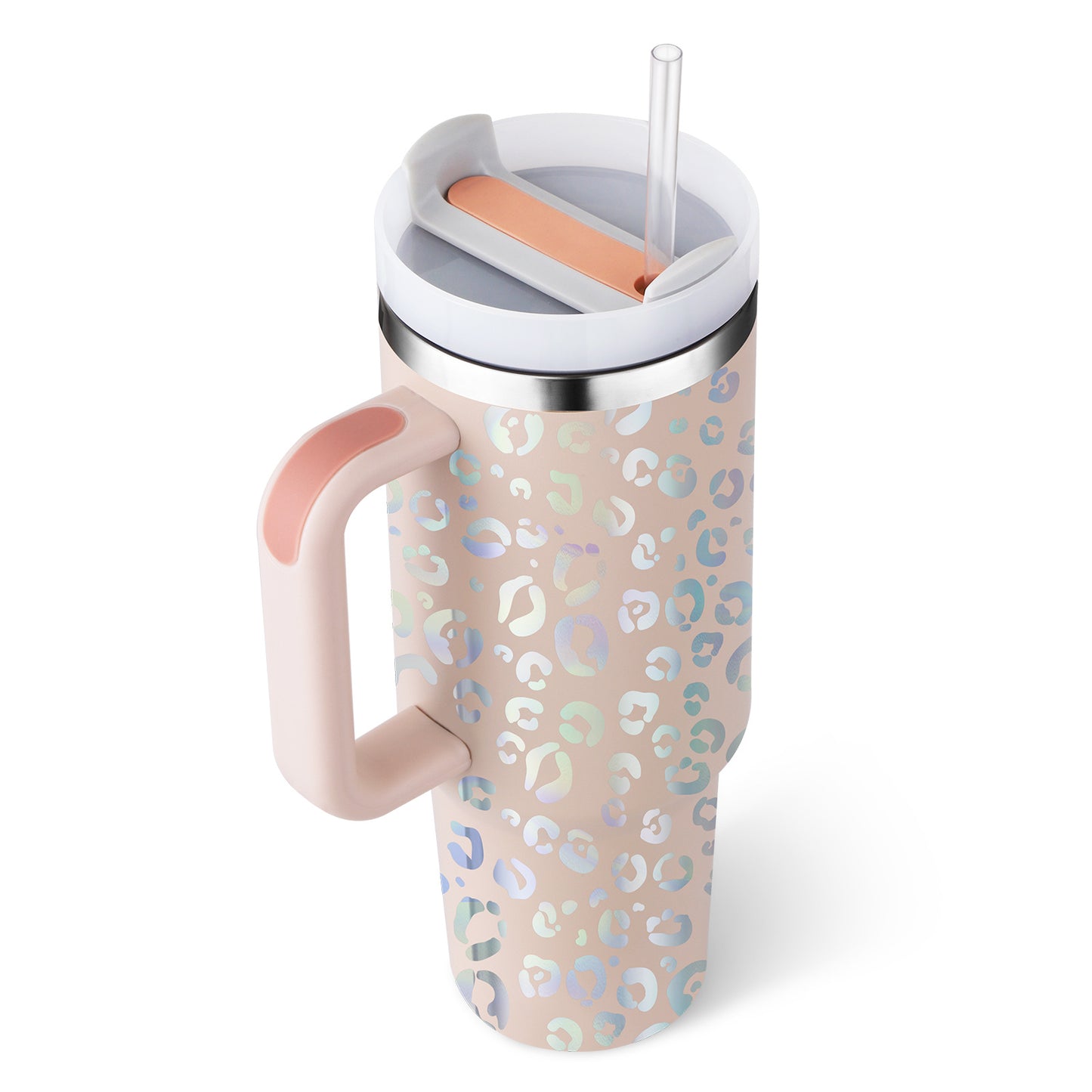 40 Oz Tumbler With Handle Straw Insulated, Stainless Steel Spill Proof Vacuum Coffee Cup Tumbler With Lid Tapered Mug Gifts Suitable For Car Gym Office Travel