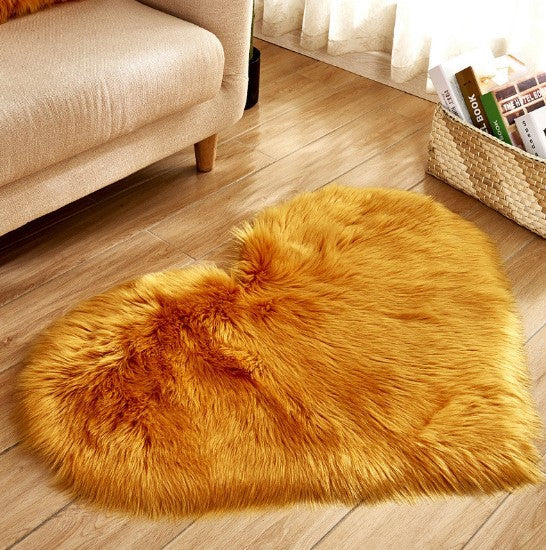 Plush Heart Shaped Carpet Non-Slip Fluffy Rug Floor Carpets For Living Room Home Decor