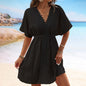 Ice Silk Cloth Lace Stitching Beach Dress Bikini Swimsuit Cover