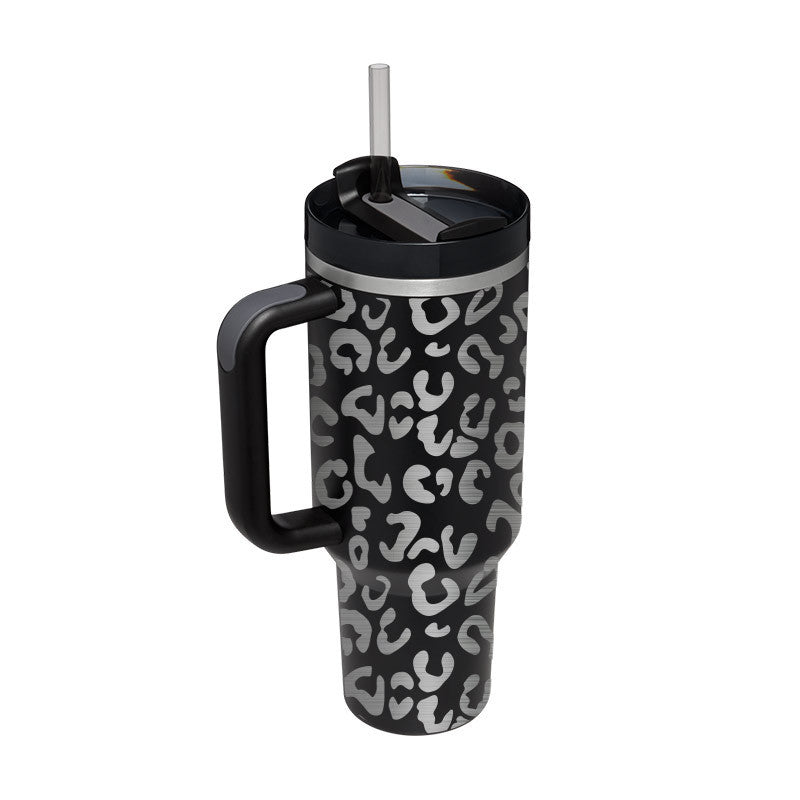 40 Oz Tumbler With Handle Straw Insulated, Stainless Steel Spill Proof Vacuum Coffee Cup Tumbler With Lid Tapered Mug Gifts Suitable For Car Gym Office Travel