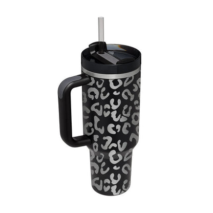 40 Oz Tumbler With Handle Straw Insulated, Stainless Steel Spill Proof Vacuum Coffee Cup Tumbler With Lid Tapered Mug Gifts Suitable For Car Gym Office Travel