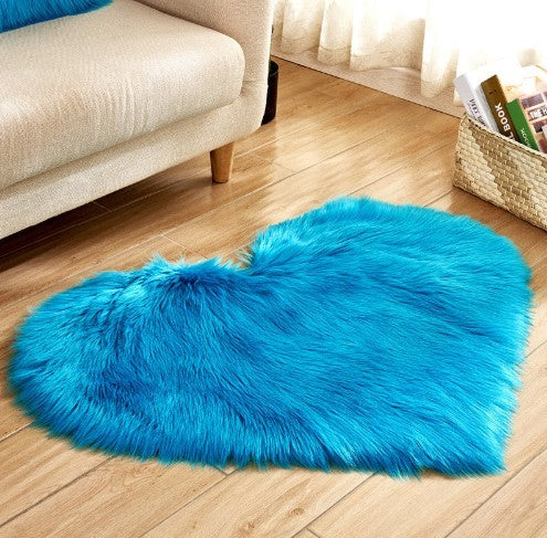 Plush Heart Shaped Carpet Non-Slip Fluffy Rug Floor Carpets For Living Room Home Decor