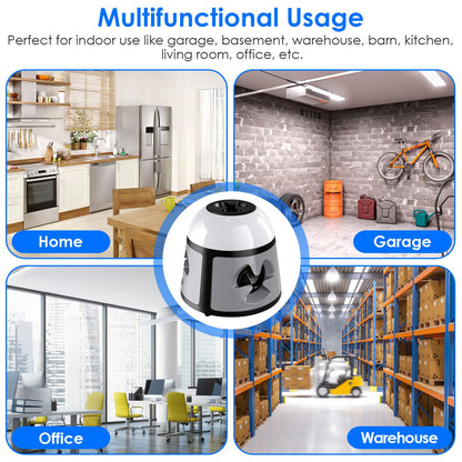 1Pc 360 Degree Ultrasonic Mice Repellent Indoor Rodent Repeller Rat Squirrel Rodent Control Device With 4 Modes 9 Strobe Lights Alarm Horn For Kitchen Warehouse