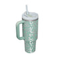 40 Oz Tumbler With Handle Straw Insulated, Stainless Steel Spill Proof Vacuum Coffee Cup Tumbler With Lid Tapered Mug Gifts Suitable For Car Gym Office Travel