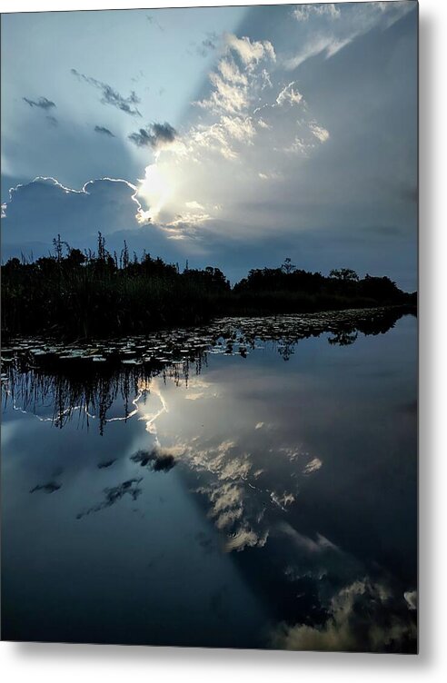 Stormy Sunrise Reflection  2 - Metal Print