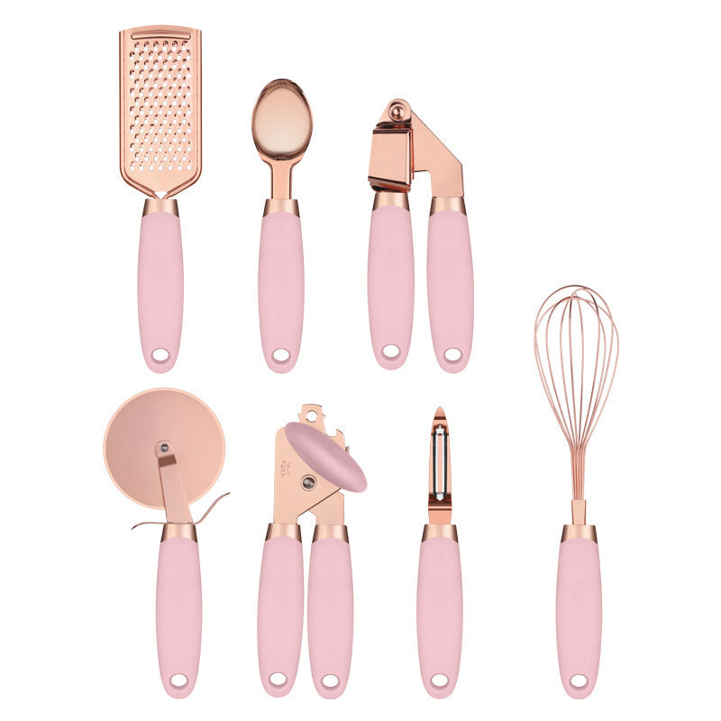 Kitchen Household Peeler Gadget Copper Plating 7 Piece Set