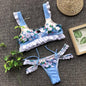 Women's split bikini with leaf print