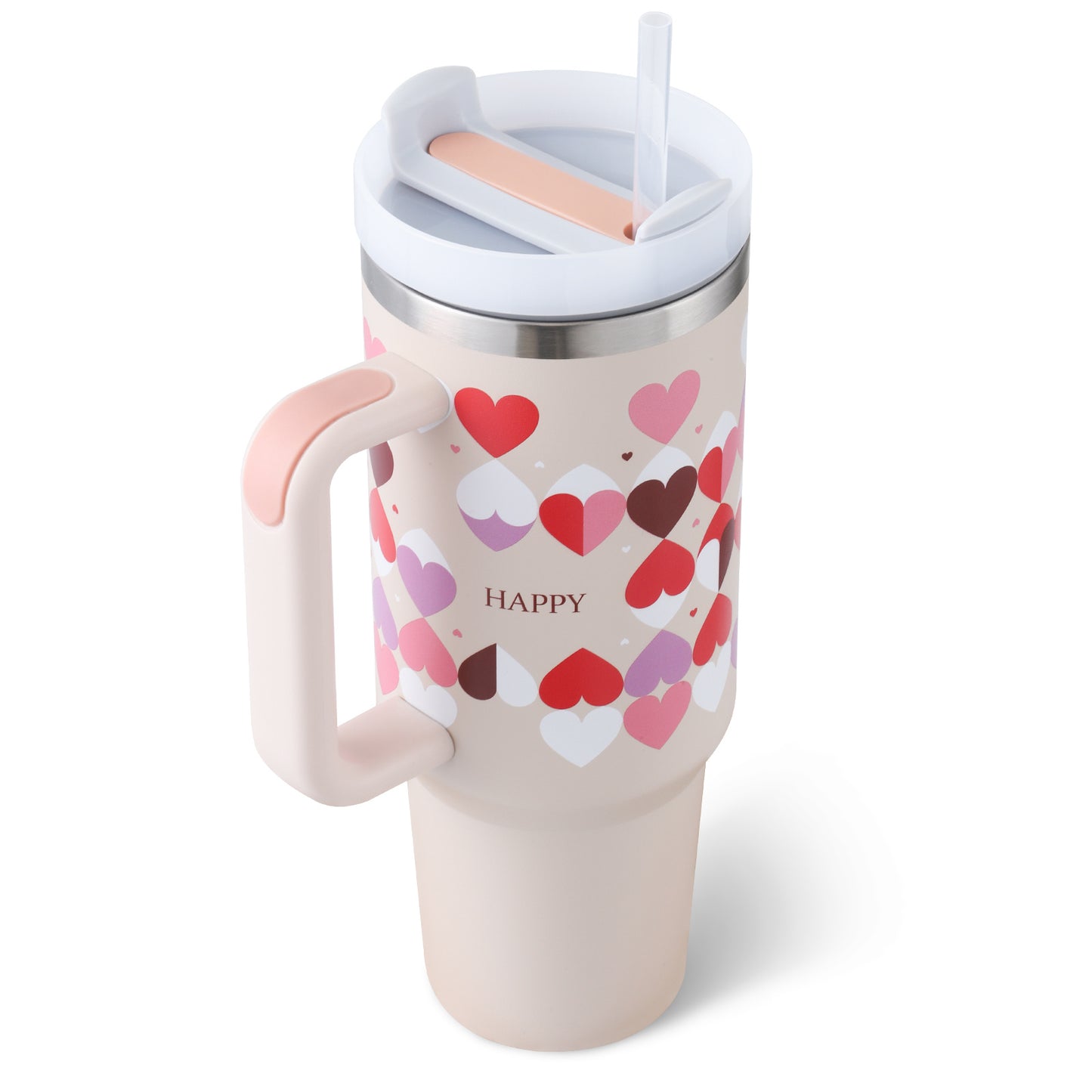 40 Oz Tumbler With Handle Straw Insulated, Stainless Steel Spill Proof Vacuum Coffee Cup Tumbler With Lid Tapered Mug Gifts Suitable For Car Gym Office Travel