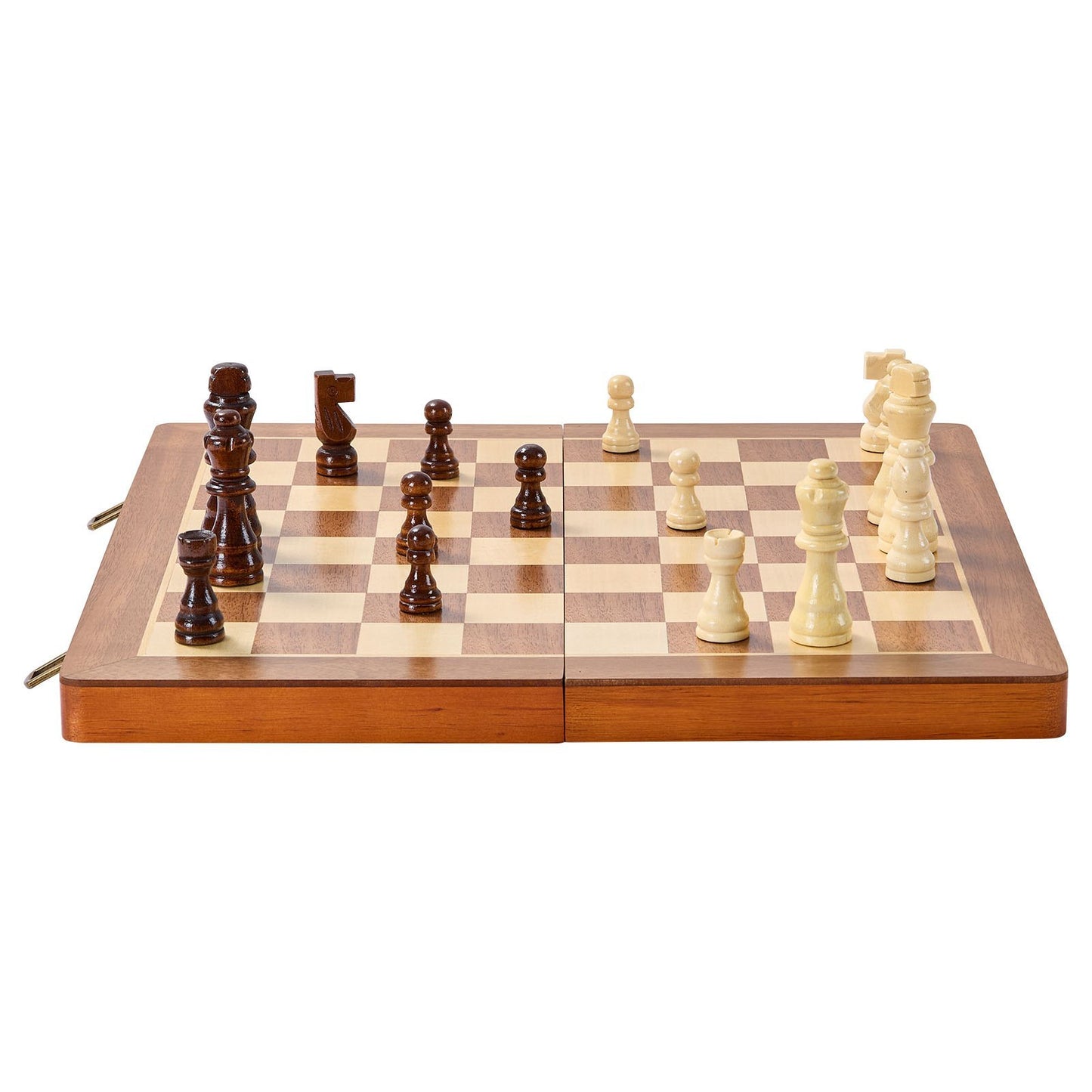 VEVOR Magnetic Wooden Chess Set, 15 Inch 2-IN-1 Chess Checkers Game Set, Folding Chess Board Games For Adults Kids, 2 Queens Portable Travel Gift Chess Set For Tournament Professional Beginner
