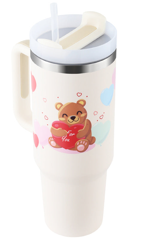 40 Oz Tumbler With Handle Straw Insulated, Stainless Steel Spill Proof Vacuum Coffee Cup Tumbler With Lid Tapered Mug Gifts Suitable For Car Gym Office Travel
