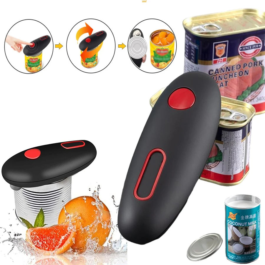 Electric Can Opener One Touch Portable Kitchen Hands Free Gadget