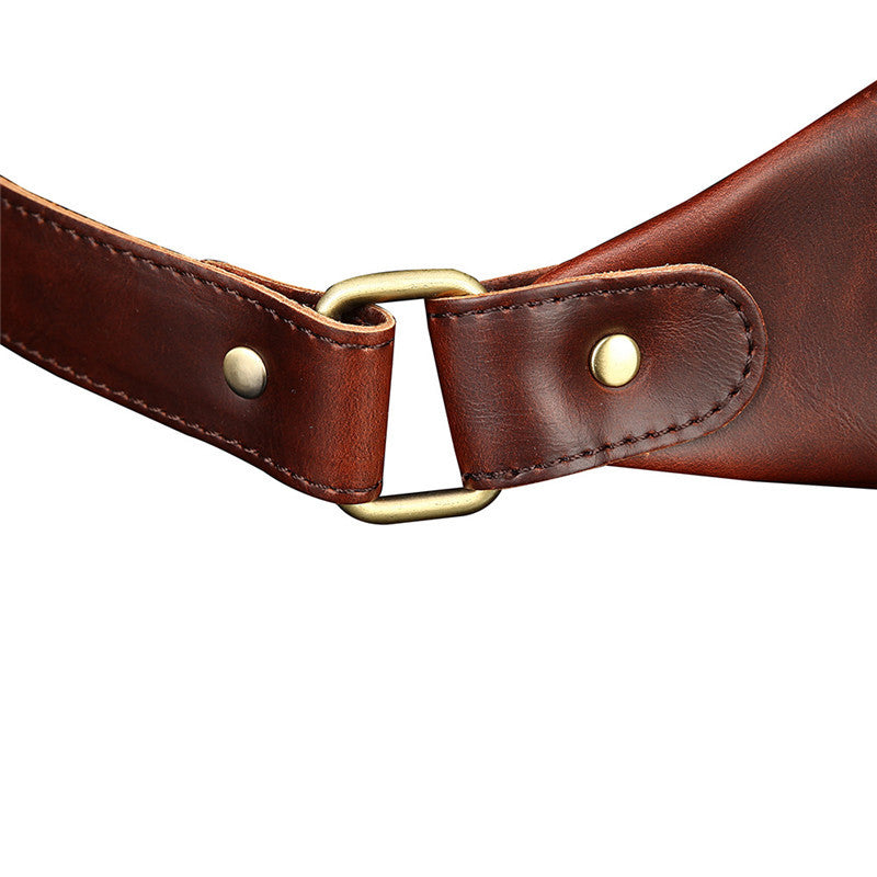 Retro Men's Waist Bag Crazy Horse Crossbody Bag