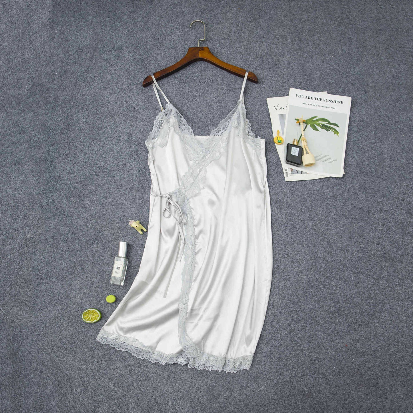 Women's Elastic Satin Nightdress  Lingerie Home Pajamas