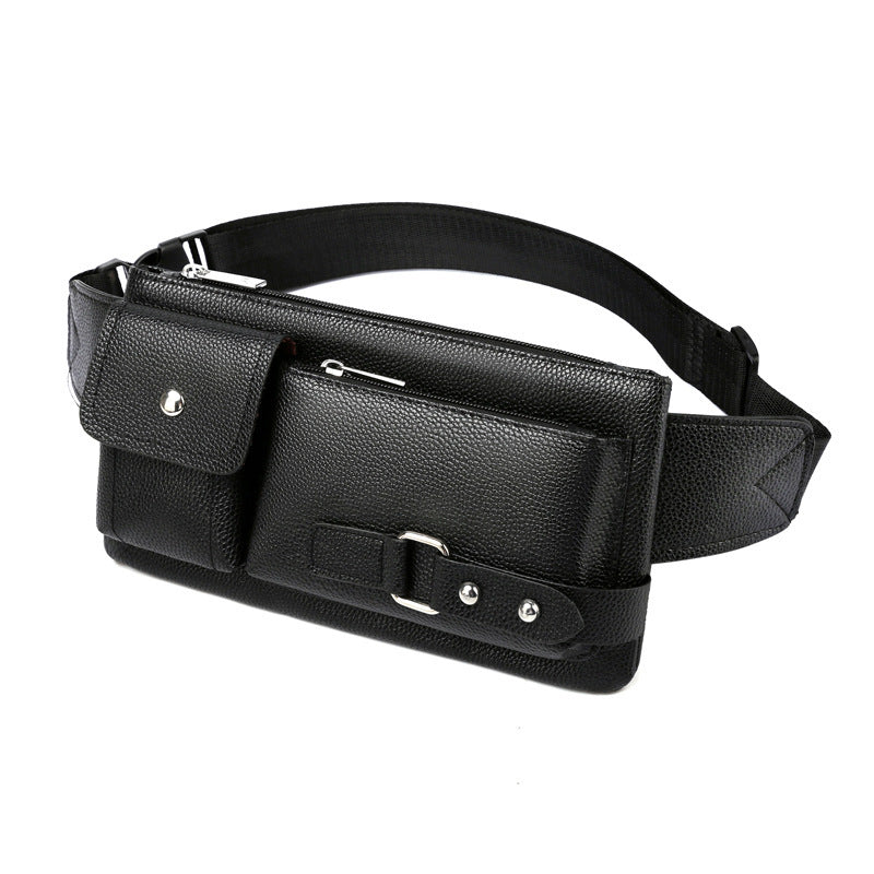 Men's Belt Bag Classic Solid Color Waist Bag Outdoor Leisure Travel Fanny Pack Purse