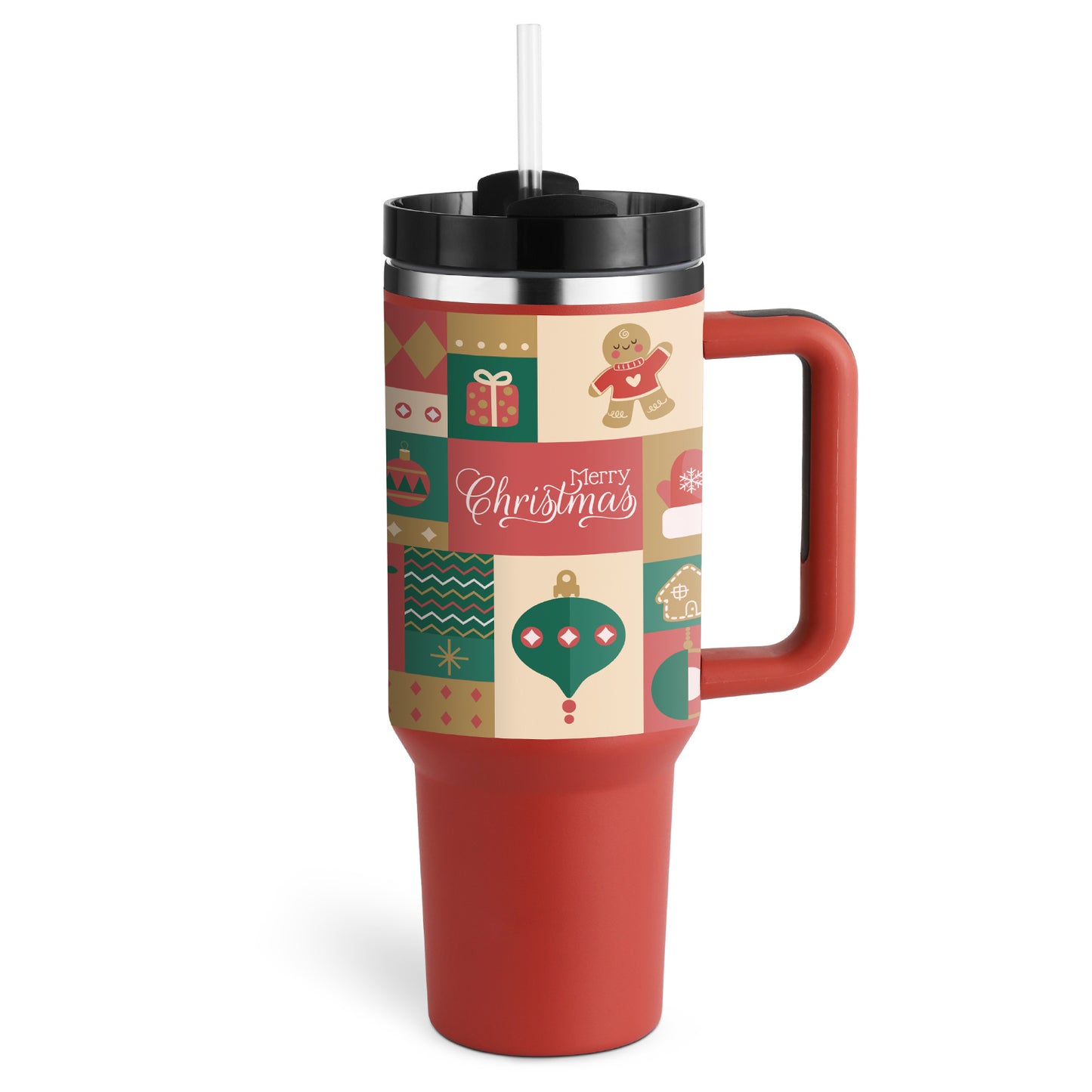 40 Oz Tumbler With Handle Straw Insulated, Stainless Steel Spill Proof Vacuum Coffee Cup Tumbler With Lid Tapered Mug Gifts Suitable For Car Gym Office Travel