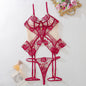 Bra Set Mesh See-through Thin Lace Seduction Underwear Underwear Three-piece Set