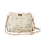 Lace embroidery straw woven square bag