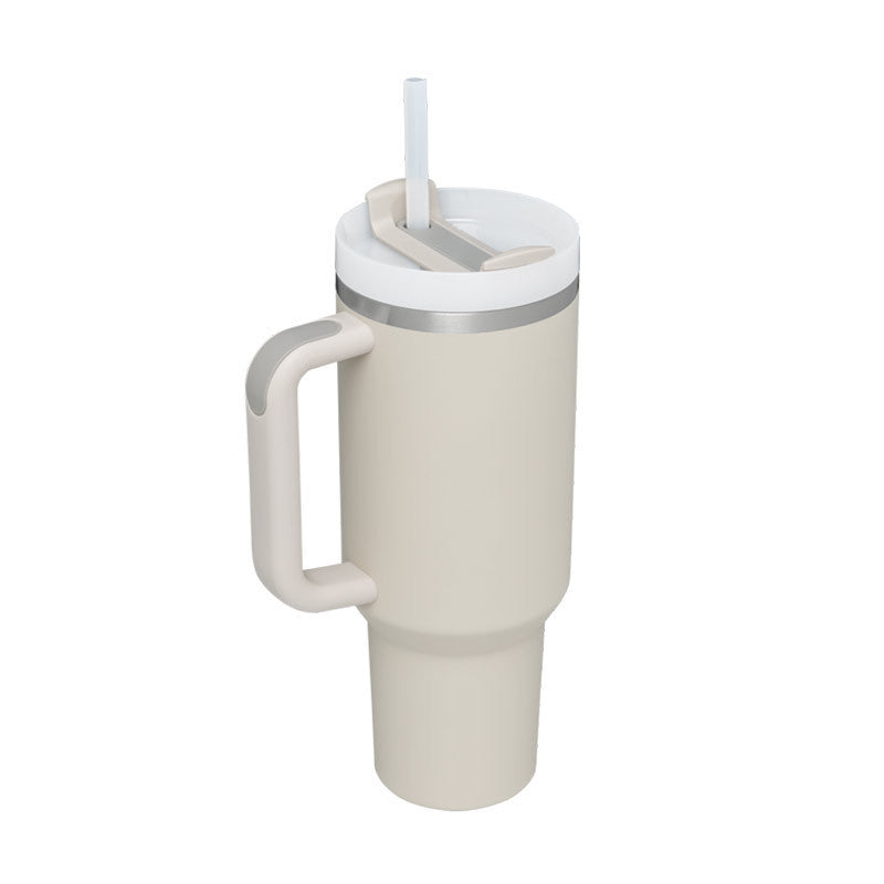 40 Oz Tumbler With Handle Straw Insulated, Stainless Steel Spill Proof Vacuum Coffee Cup Tumbler With Lid Tapered Mug Gifts Suitable For Car Gym Office Travel
