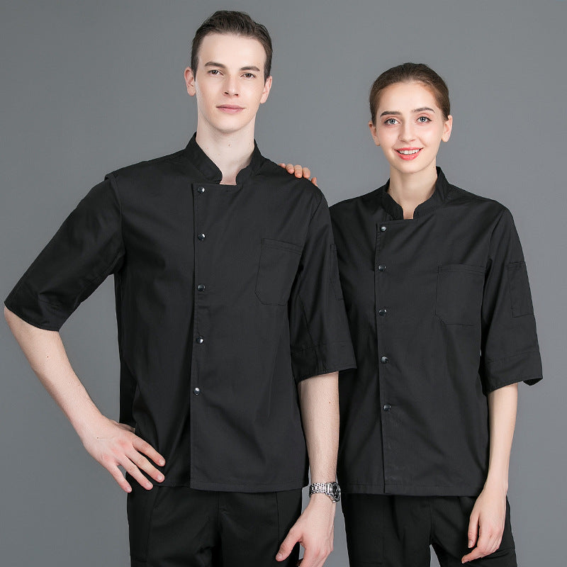 Breathable Hotel Kitchen Middle Sleeve Chef Suit