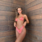 Women's Swimsuit Suit Solid Color Pleated Bikini