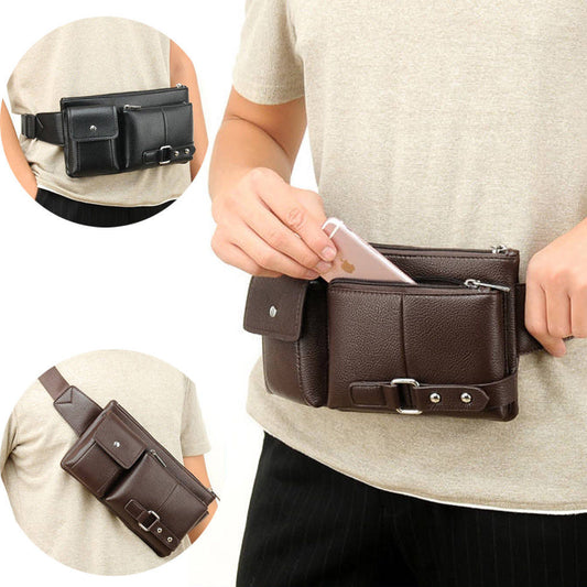 Men's Belt Bag Classic Solid Color Waist Bag Outdoor Leisure Travel Fanny Pack Purse