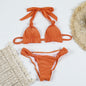 Style Solid Color And Knotted Banded Bikini