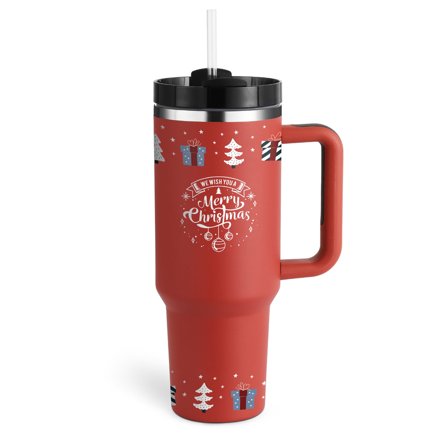 40 Oz Tumbler With Handle Straw Insulated, Stainless Steel Spill Proof Vacuum Coffee Cup Tumbler With Lid Tapered Mug Gifts Suitable For Car Gym Office Travel