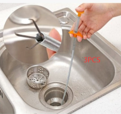 60CM Sewer Spring Pipe Dredging Tool Household Hair Cleaner Drain Clog Remover Cleaning Tools Household For Kitchen Sink Kitchen Gadgets
