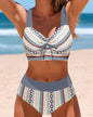 Solid Color Cross Sling Split Swimsuit