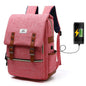 Vintage men women canvas backpacks school bags for laptop backpack with USB charging fashion travel