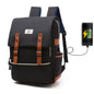 Vintage men women canvas backpacks school bags for laptop backpack with USB charging fashion travel