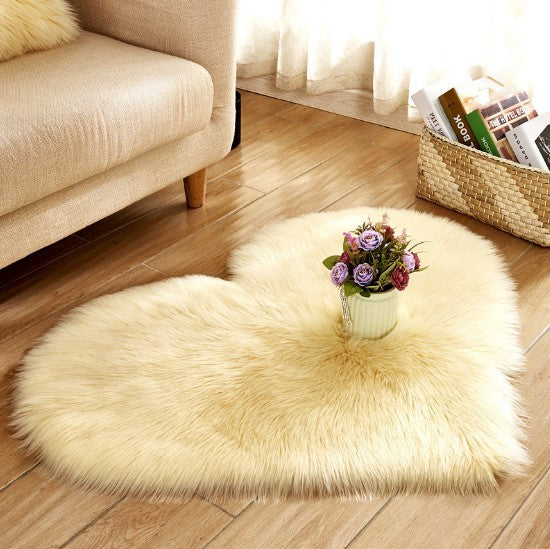 Plush Heart Shaped Carpet Non-Slip Fluffy Rug Floor Carpets For Living Room Home Decor