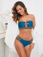 Women's Tube Top Stitching Split Bikini