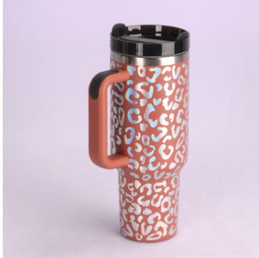 40 Oz Tumbler With Handle Straw Insulated, Stainless Steel Spill Proof Vacuum Coffee Cup Tumbler With Lid Tapered Mug Gifts Suitable For Car Gym Office Travel