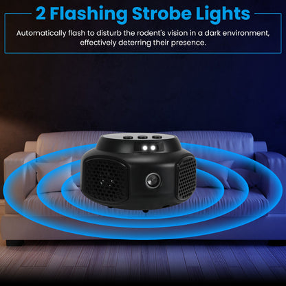 1Pc 360 Degree Ultrasonic Mice Repellent Indoor Rodent Repeller Rat Squirrel Rodent Chaser With 3 Modes 2 Strobe Lights For Kitchen Warehouse