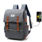 Vintage men women canvas backpacks school bags for laptop backpack with USB charging fashion travel