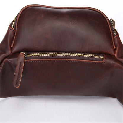 Retro Men's Waist Bag Crazy Horse Crossbody Bag