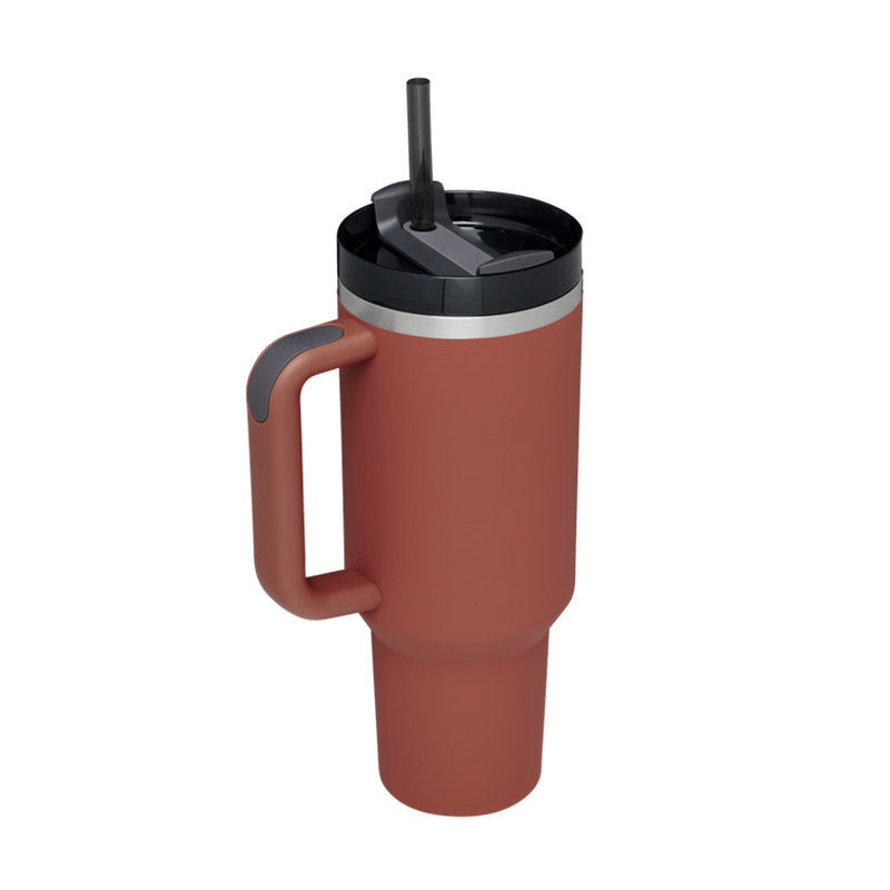 40 Oz Tumbler With Handle Straw Insulated, Stainless Steel Spill Proof Vacuum Coffee Cup Tumbler With Lid Tapered Mug Gifts Suitable For Car Gym Office Travel