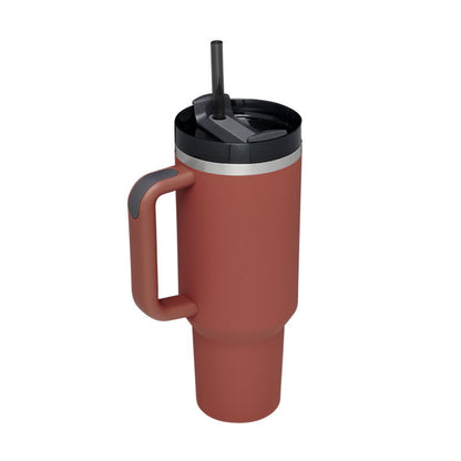 40 Oz Tumbler With Handle Straw Insulated, Stainless Steel Spill Proof Vacuum Coffee Cup Tumbler With Lid Tapered Mug Gifts Suitable For Car Gym Office Travel