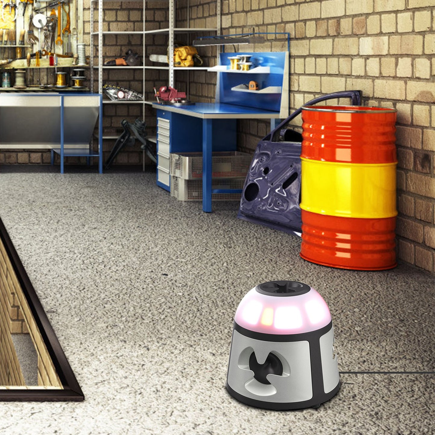 1Pc 360 Degree Ultrasonic Mice Repellent Indoor Rodent Repeller Rat Squirrel Rodent Control Device With 4 Modes 9 Strobe Lights Alarm Horn For Kitchen Warehouse