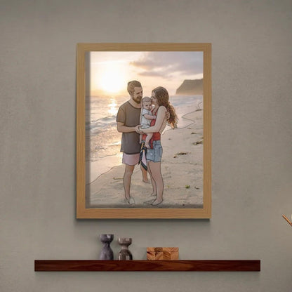 Personalized Custom Light Painting Photo Painting Led Glowing Frame Art Light Decoration