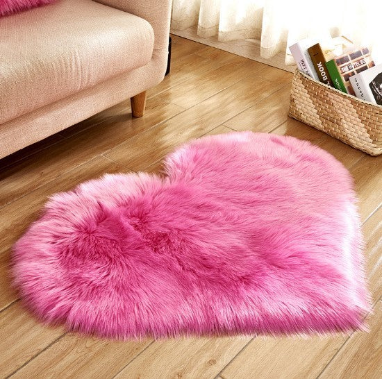 Plush Heart Shaped Carpet Non-Slip Fluffy Rug Floor Carpets For Living Room Home Decor