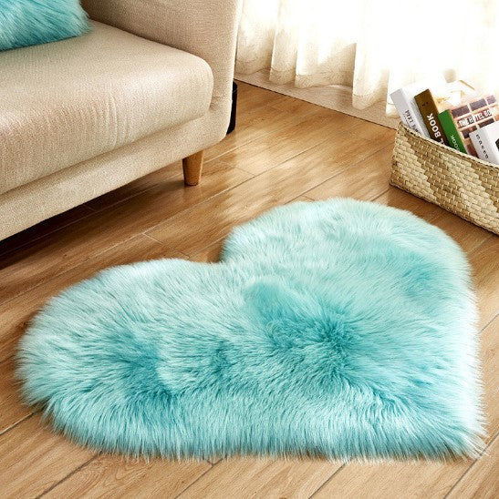 Plush Heart Shaped Carpet Non-Slip Fluffy Rug Floor Carpets For Living Room Home Decor