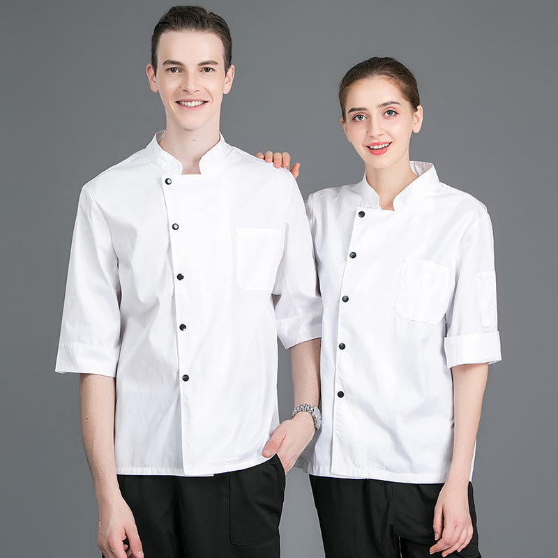 Breathable Hotel Kitchen Middle Sleeve Chef Suit