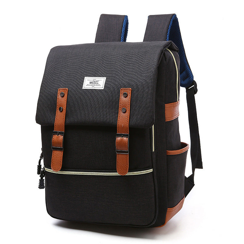 Vintage men women canvas backpacks school bags for laptop backpack with USB charging fashion travel