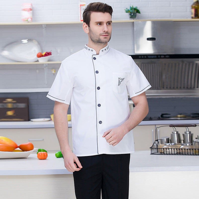 Hotel Chef Uniform Short-sleeved Overalls Restaurant